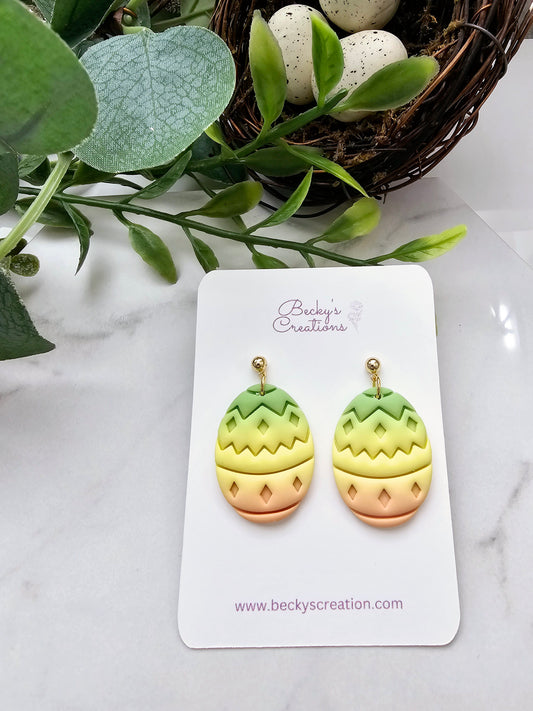 Colorful easter egg earrings
