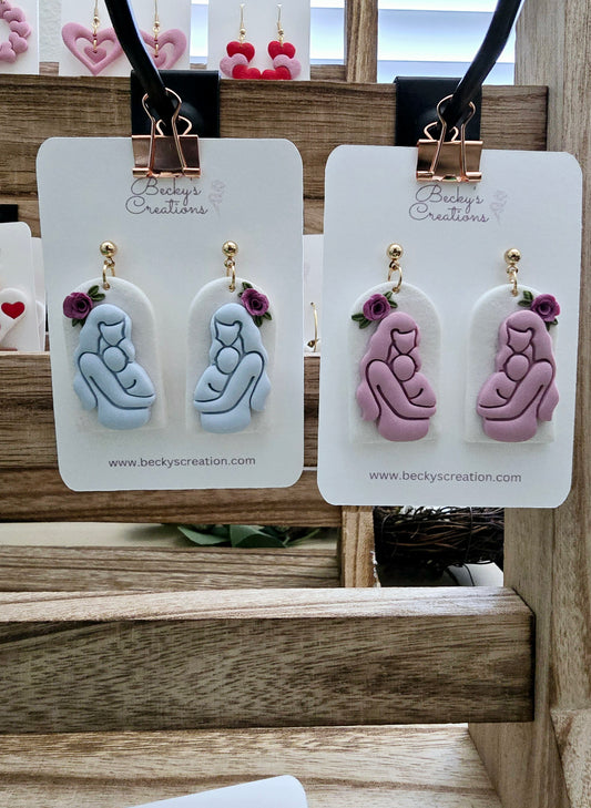 Mother and baby earrings
