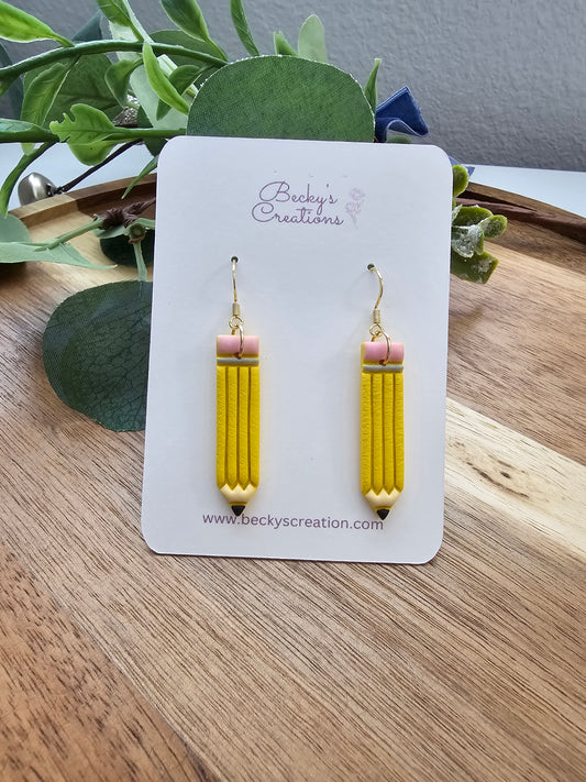 Pencil dangle earrings