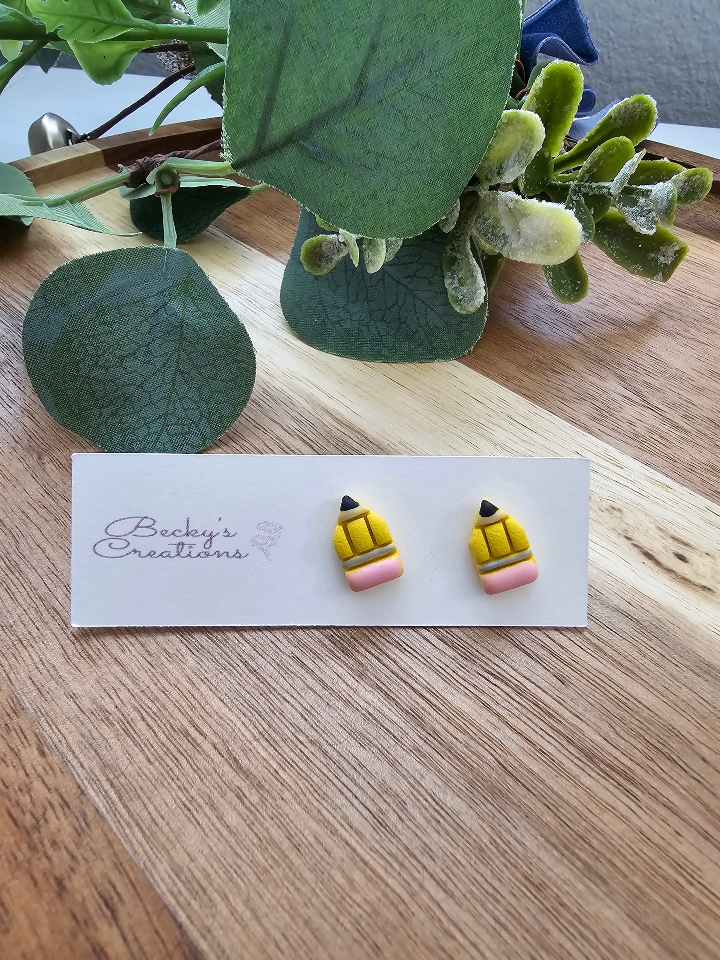 Pencil stud earrings