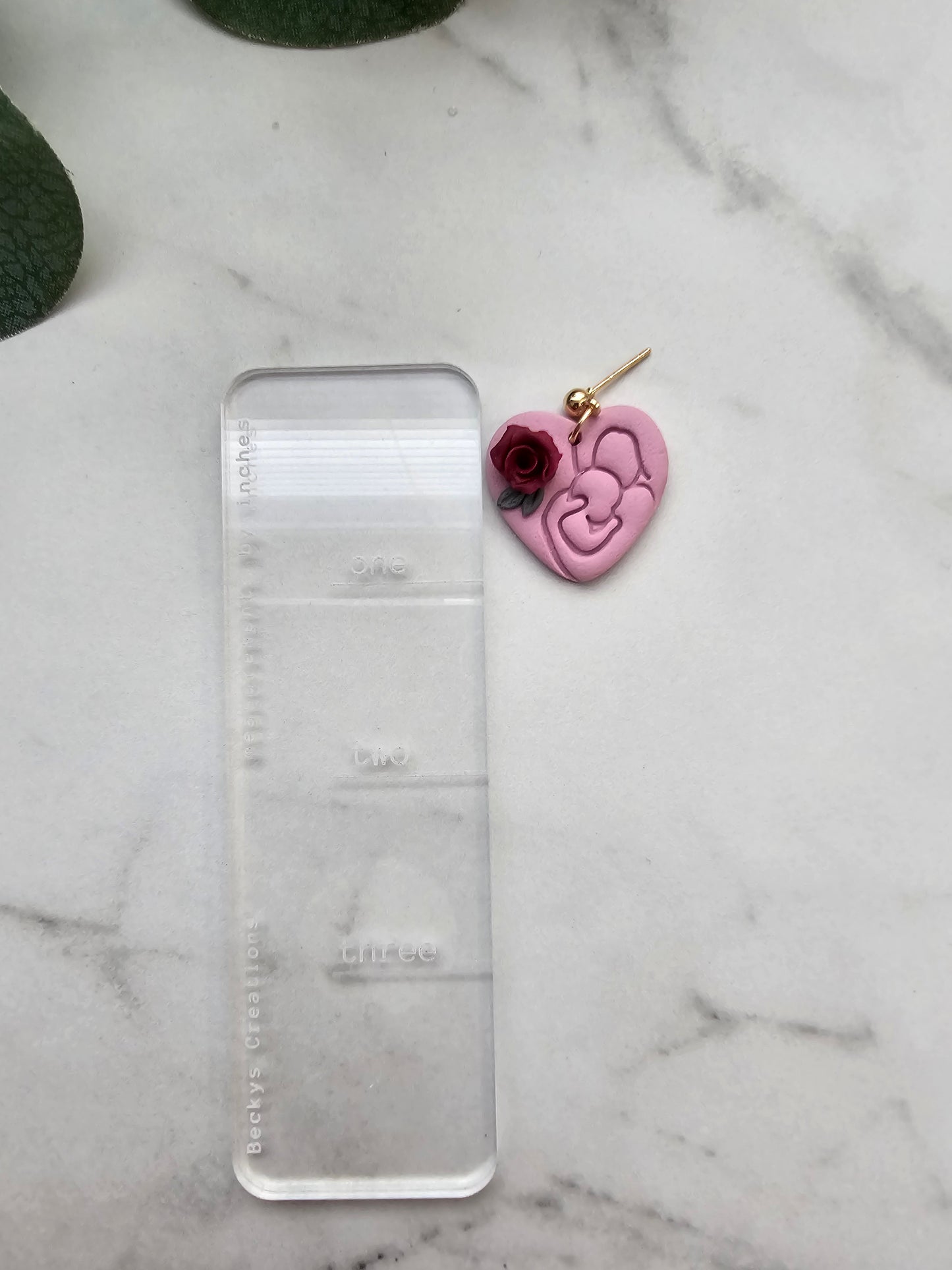 Mother and baby heart earrings