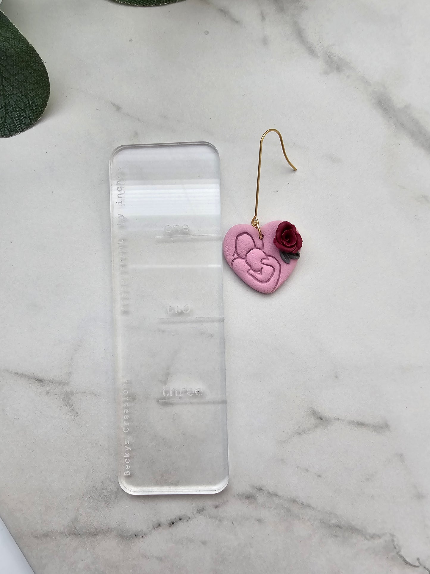 Mother and baby heart earrings