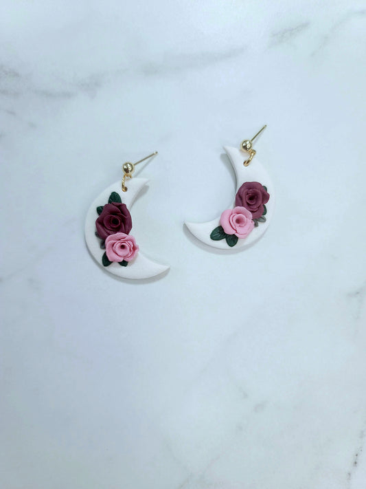 Floral Moon earrings