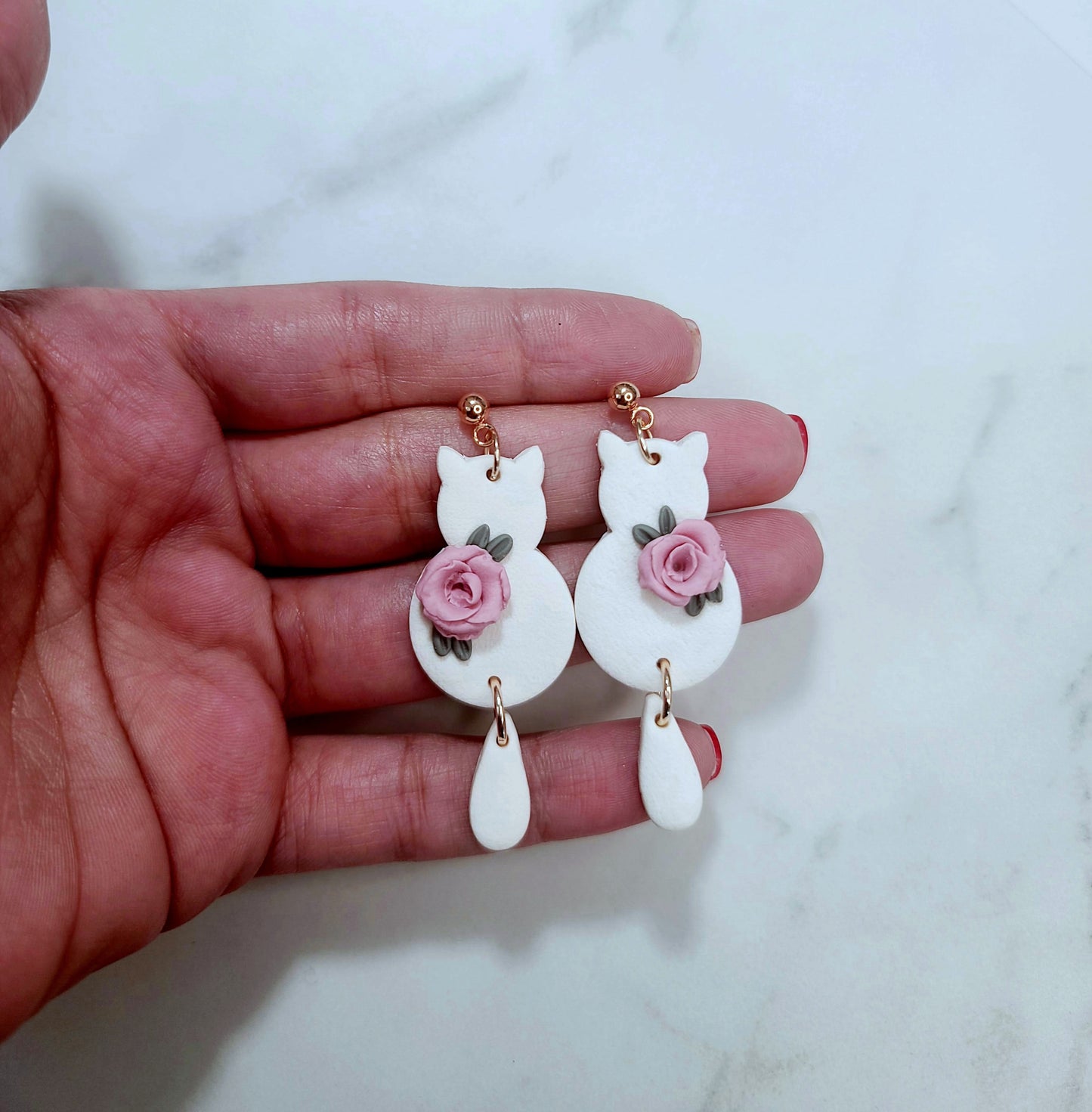 Cat floral earrings