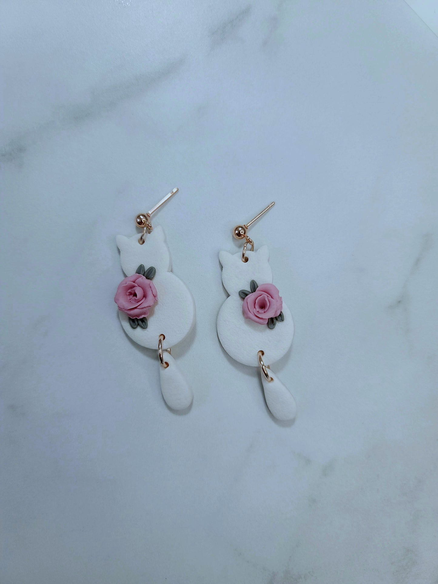 Cat floral earrings