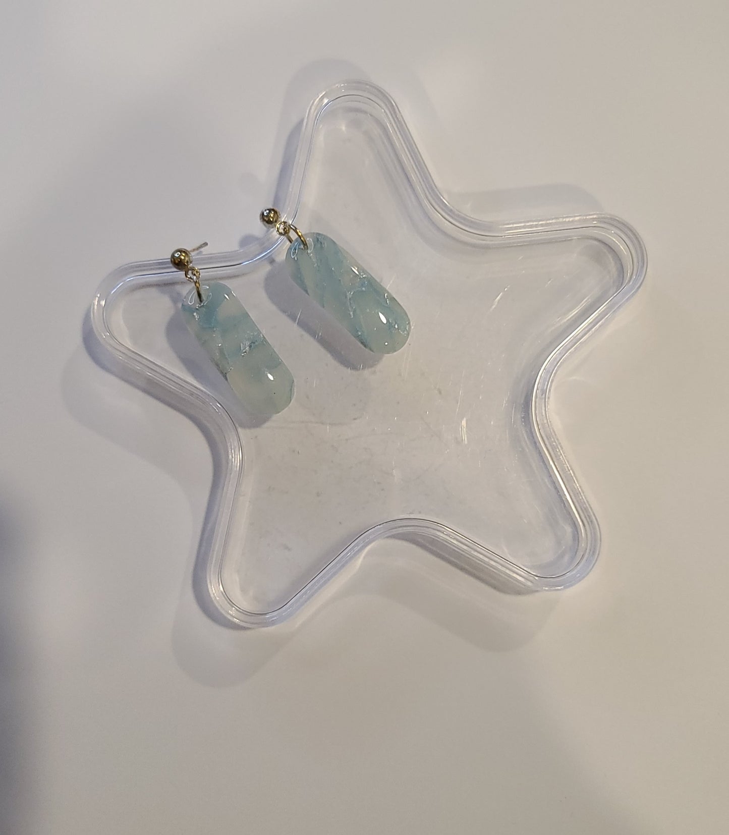 Light blue marble earrings