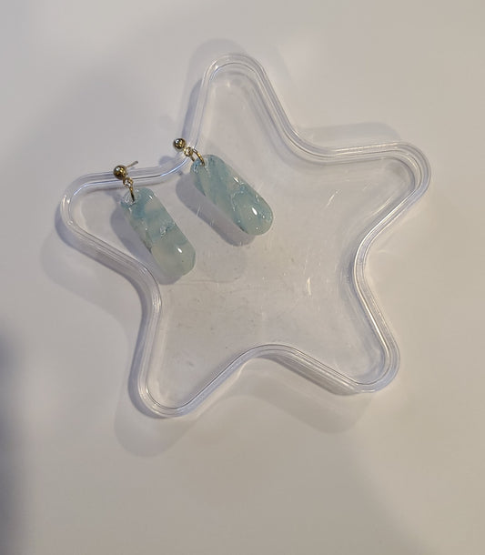 Light blue marble earrings