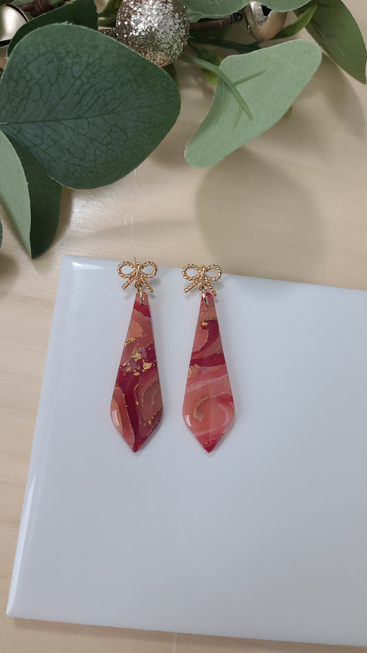 Red Faux Agate earrings
