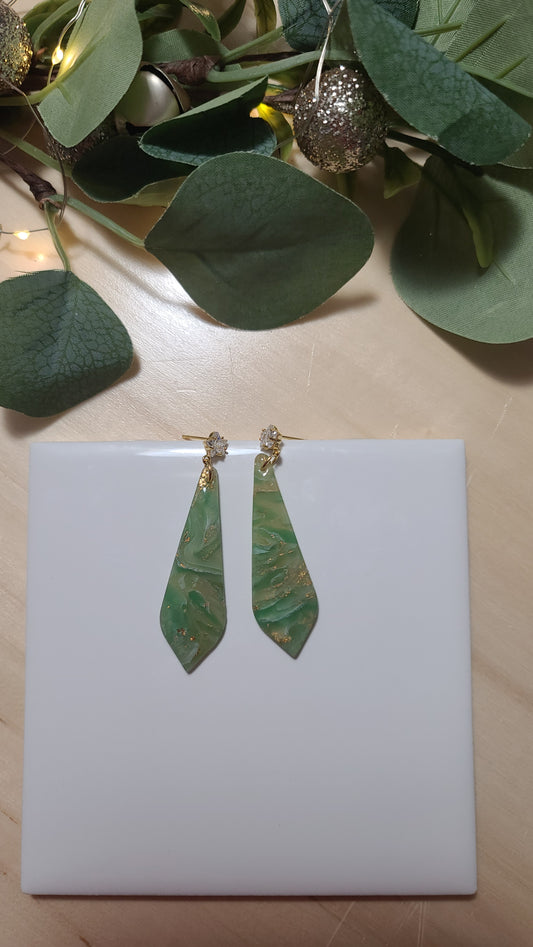 Green Marble earrings