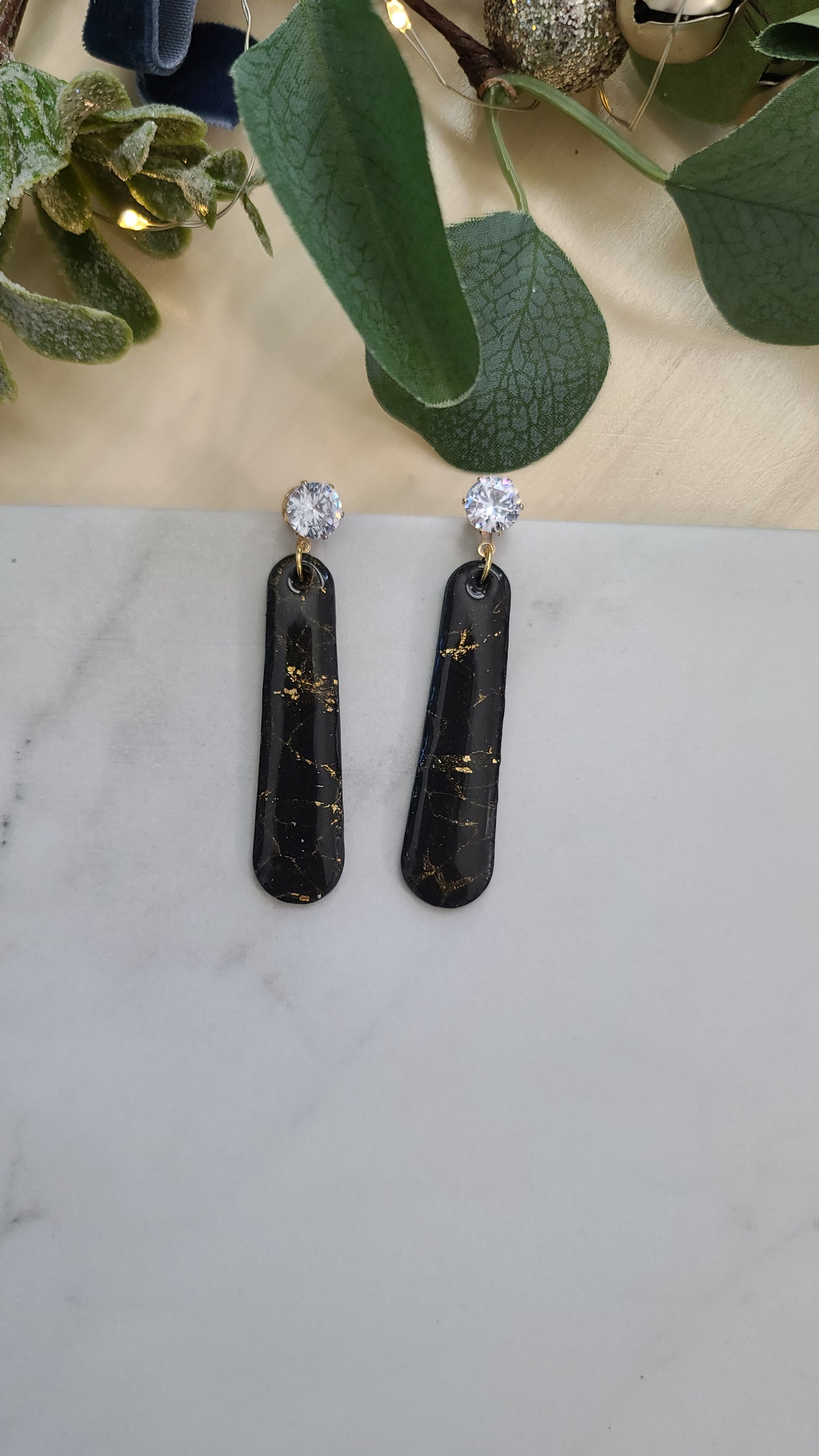 Black and Gold Marble earrings