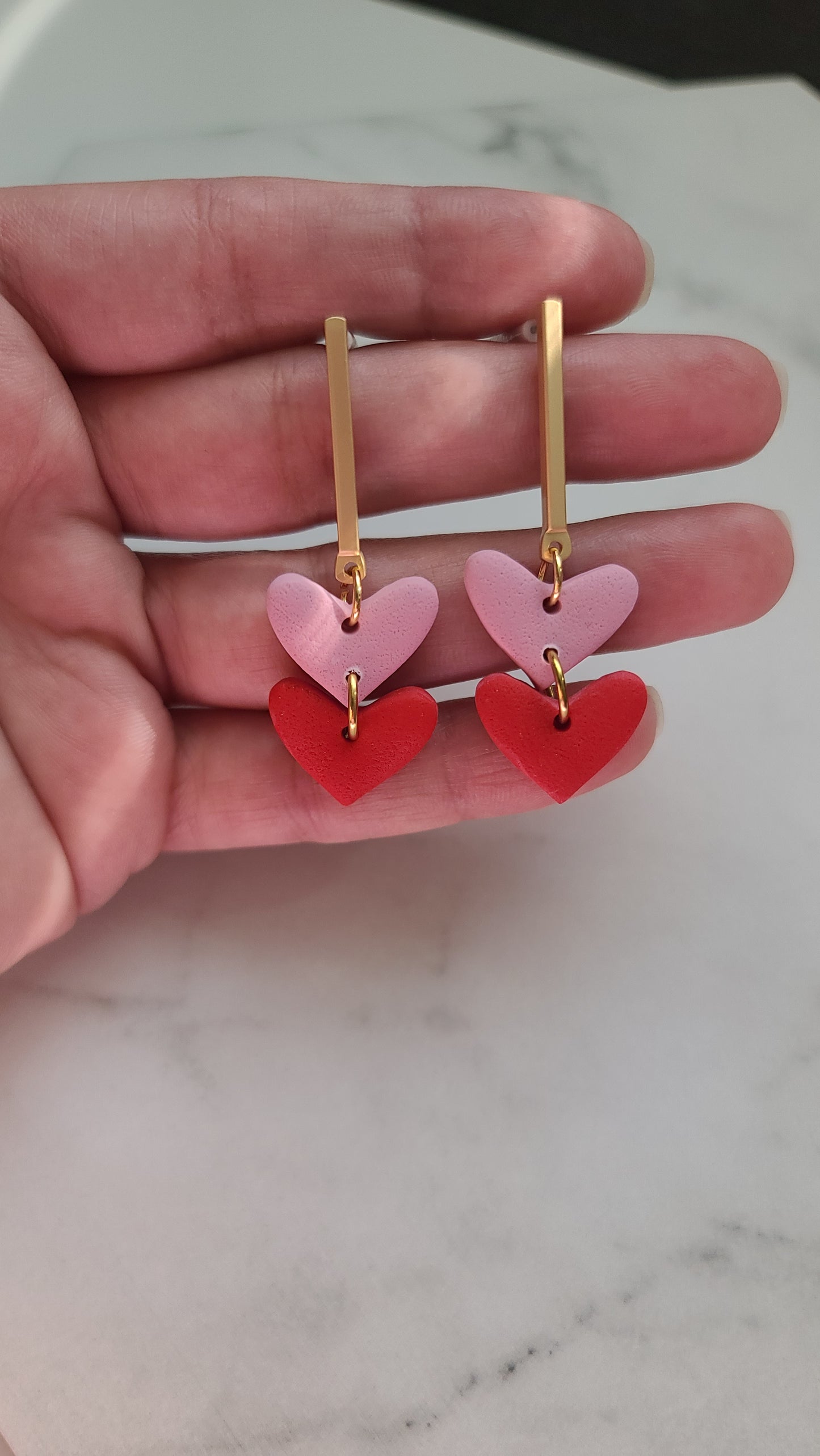 Heart dangles earrings