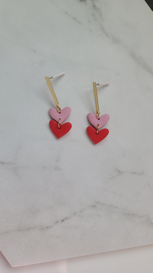 Heart dangles earrings