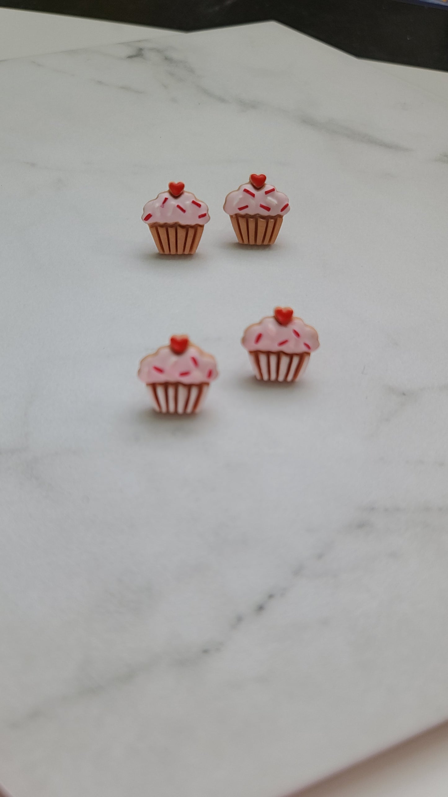 Valentines Cupcake studs earrings
