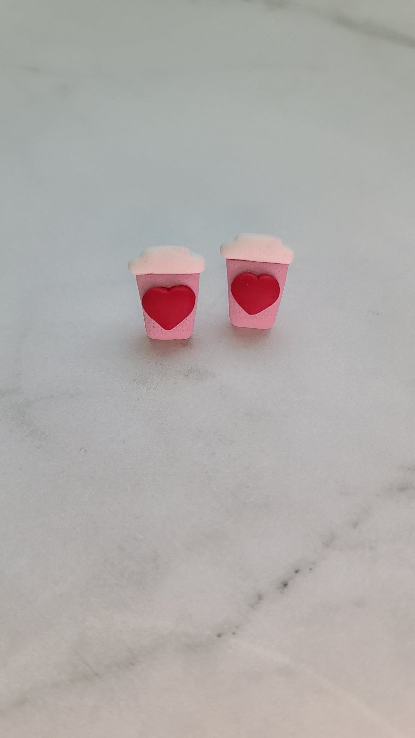 Valentines coffee cup studs earrings