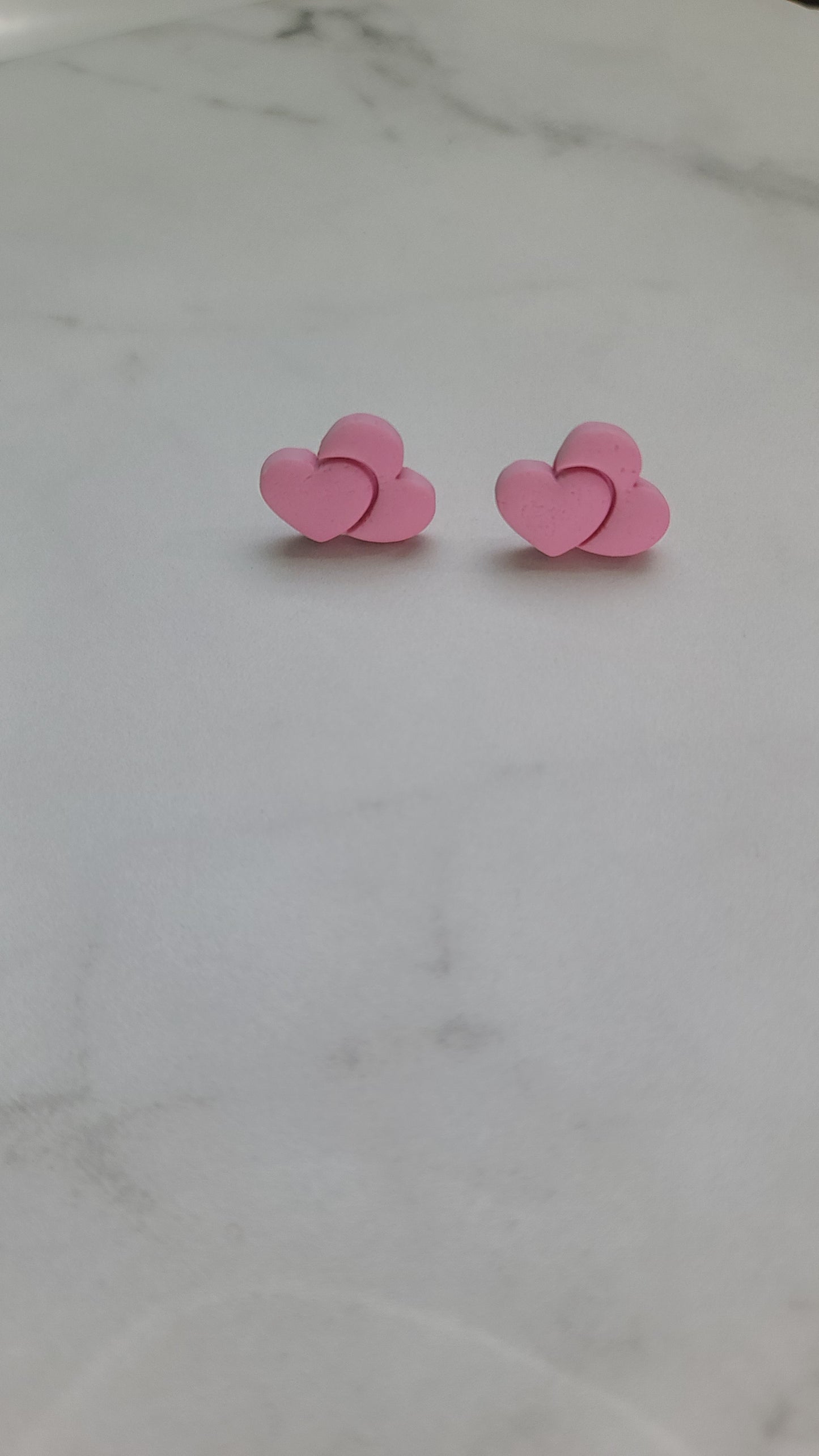 Double heart studs earrings