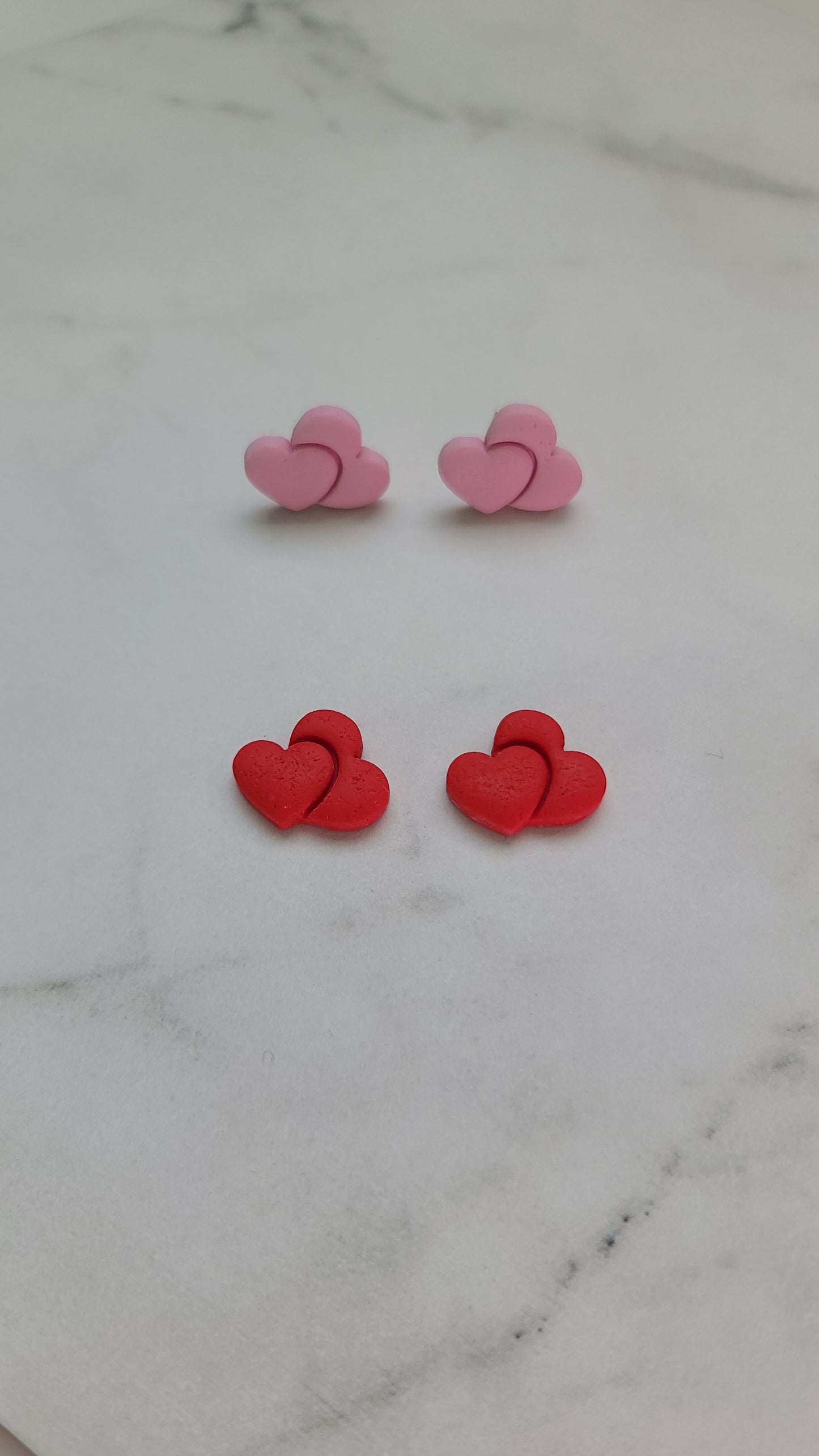 Double heart studs earrings