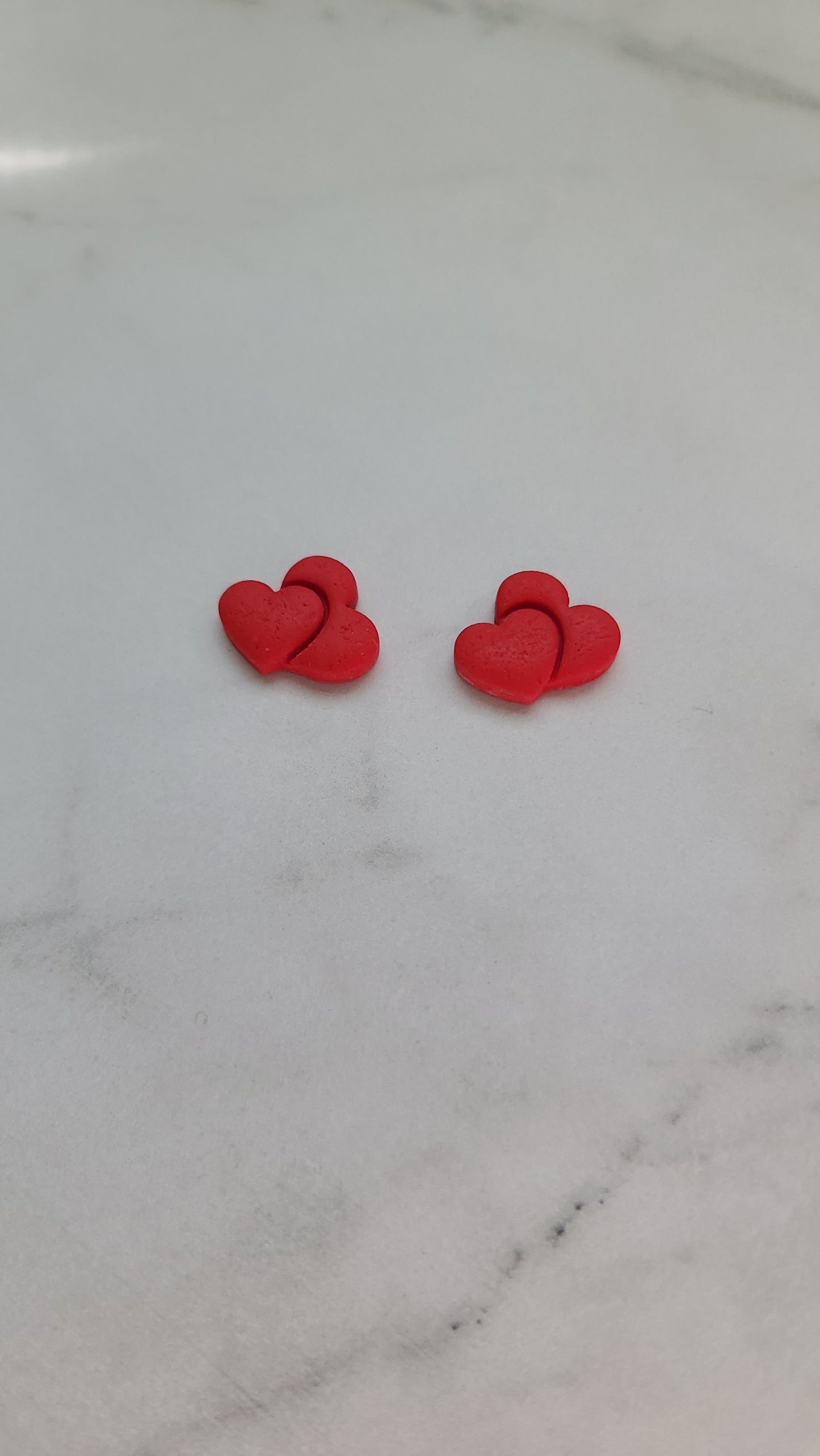Double heart studs earrings