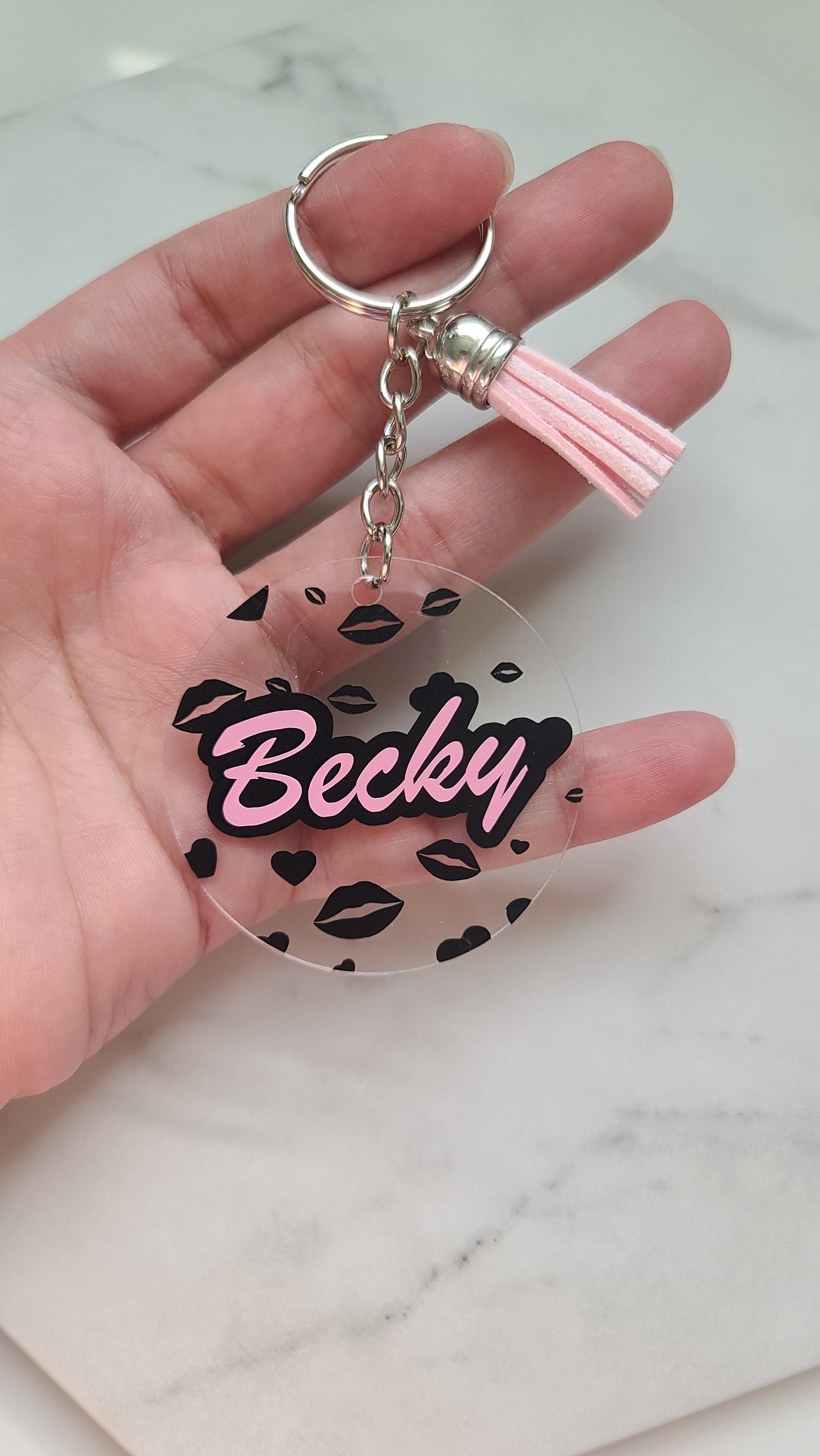 Personalized hearts Keychain