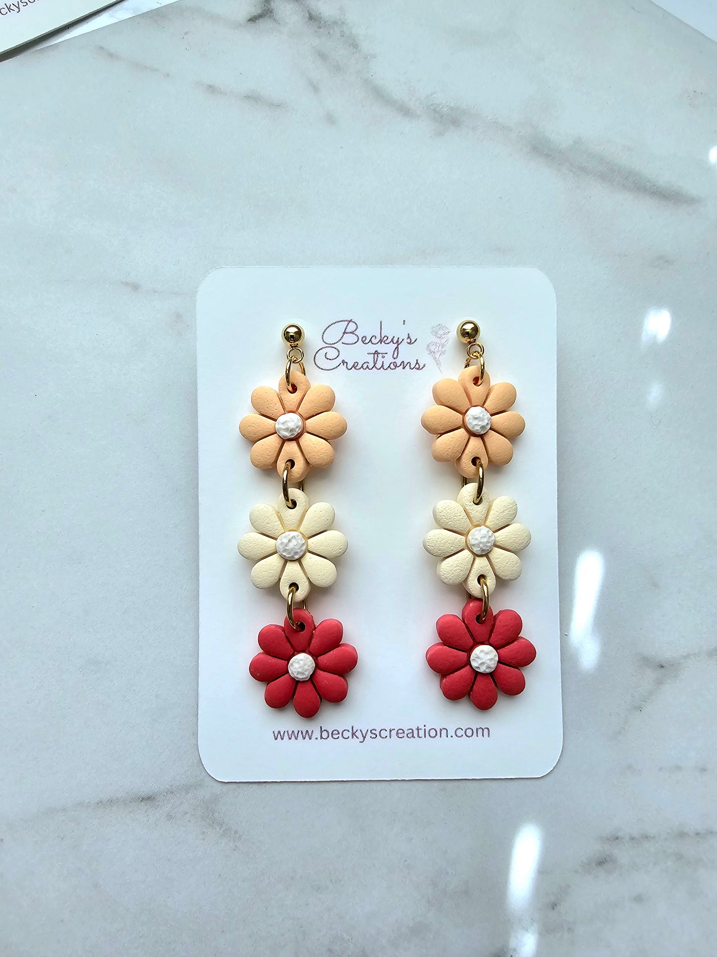 Flower drop earrings