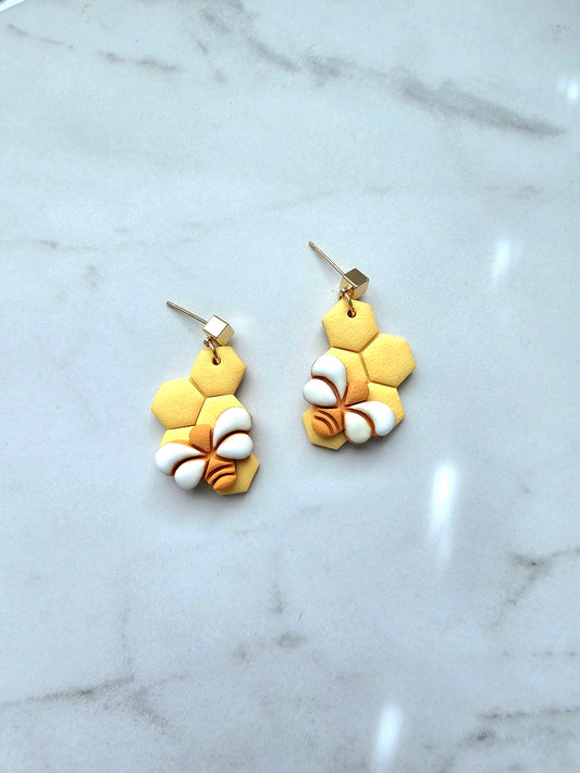 Bee and honey drop earrings