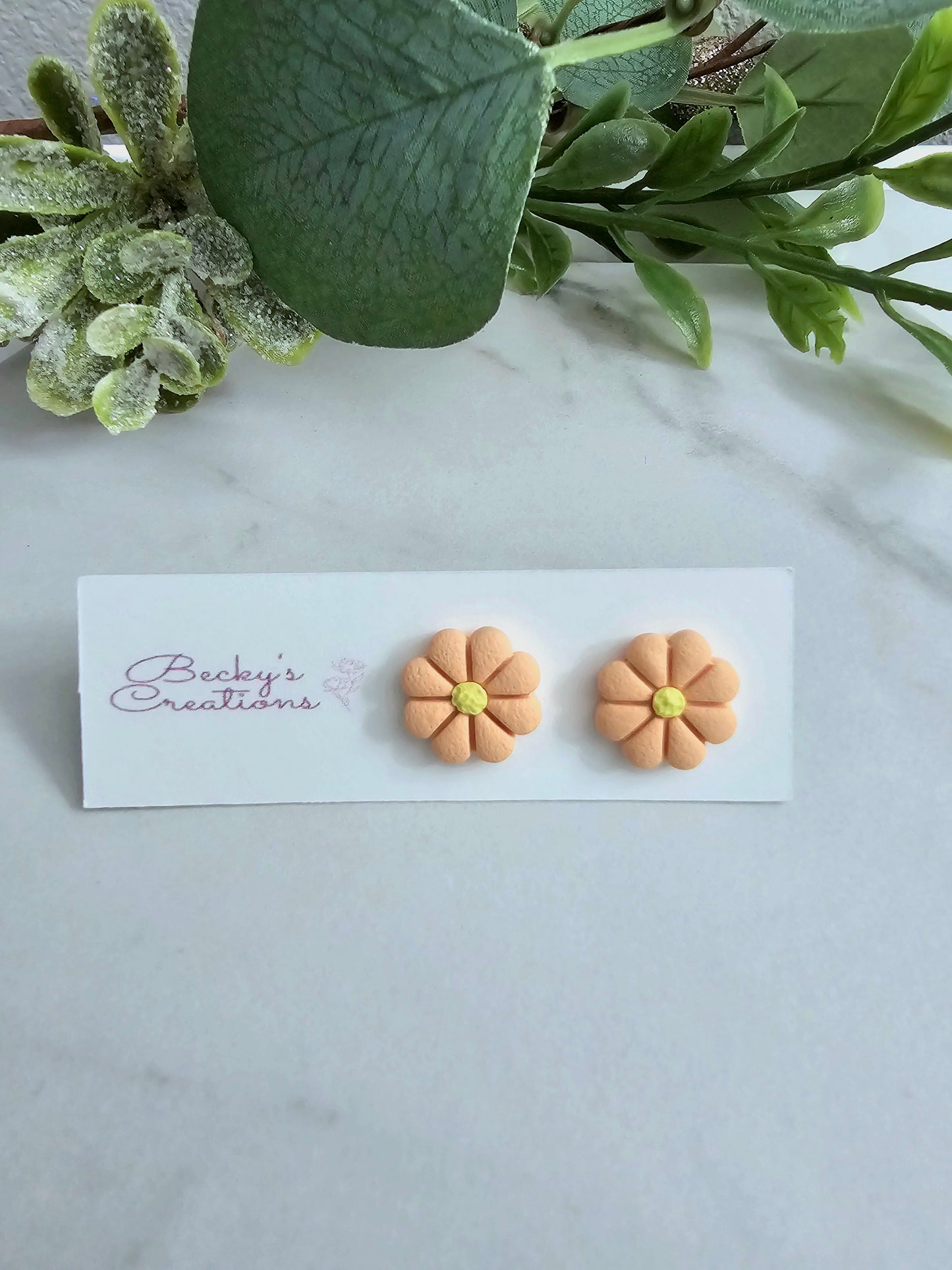 Spring flower stud earrings