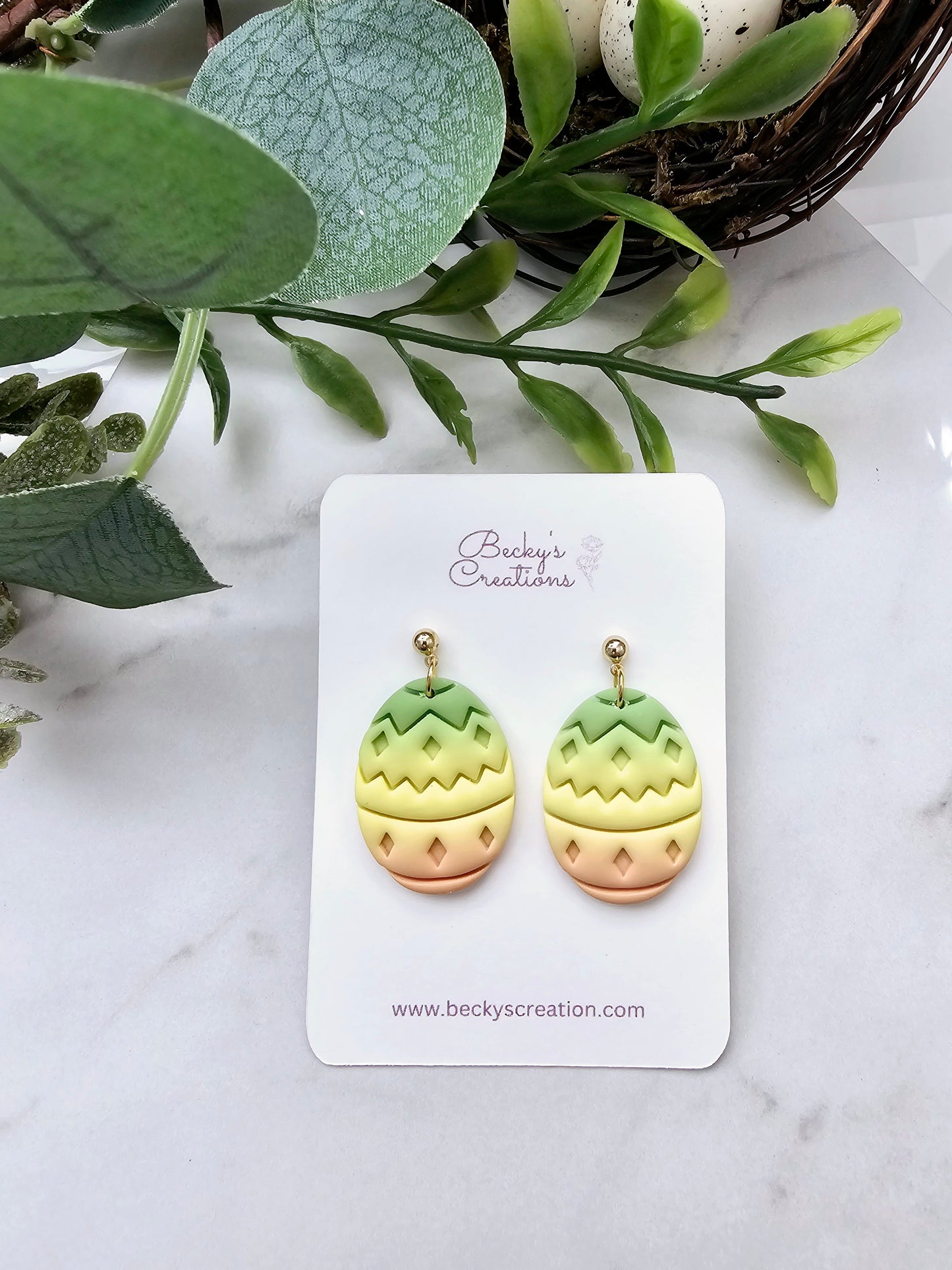 Colorful easter egg earrings