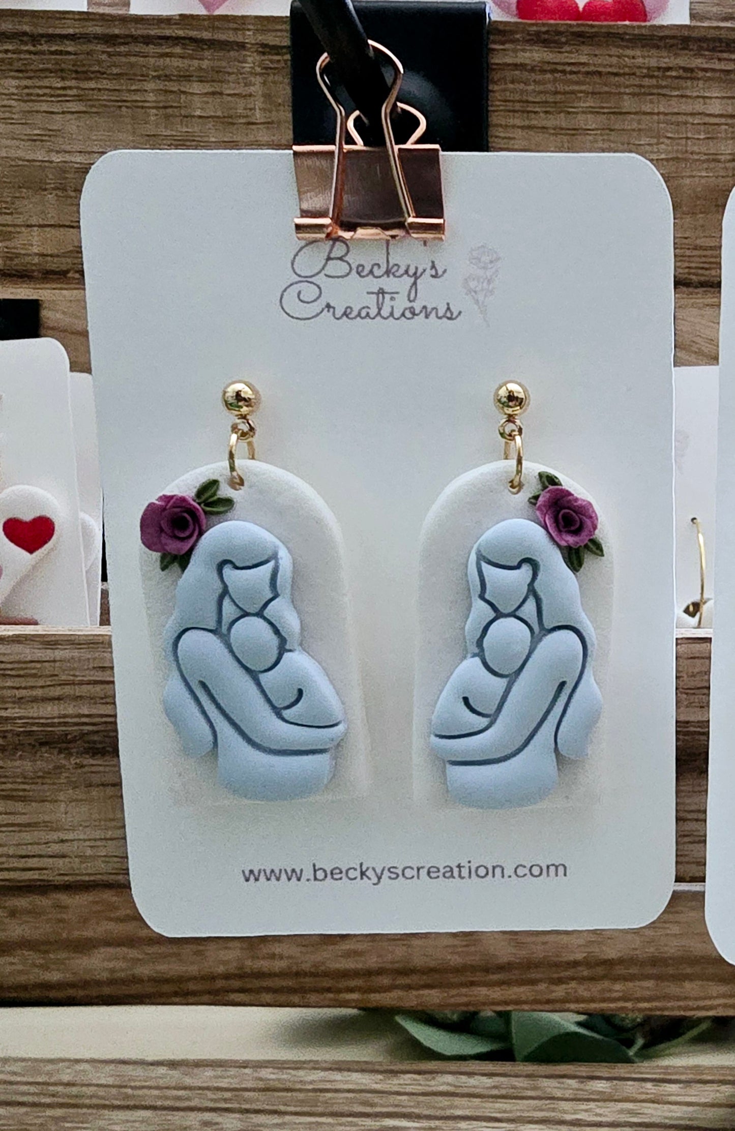 Mother and baby earrings