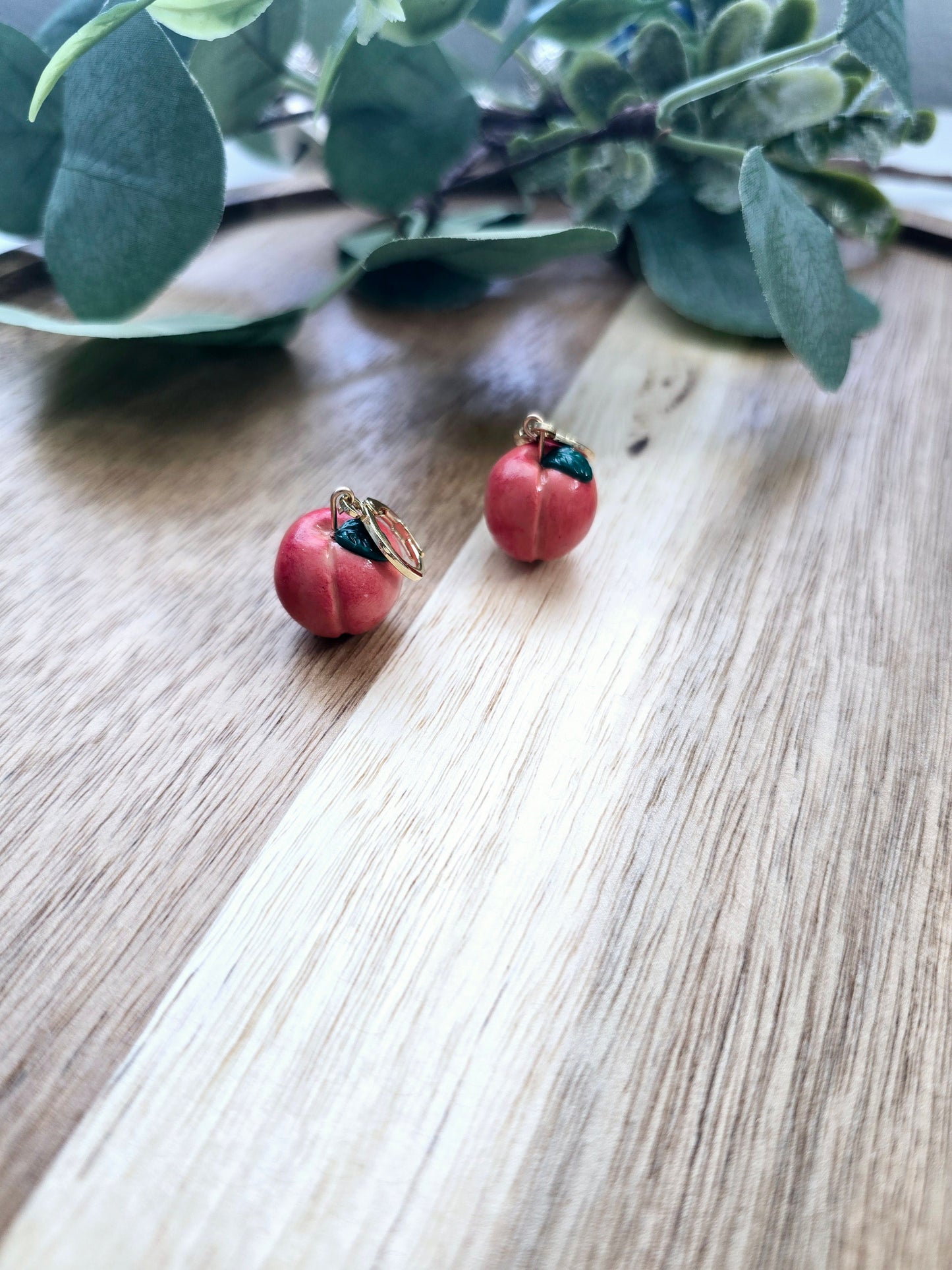 Peach mini dangle earrings