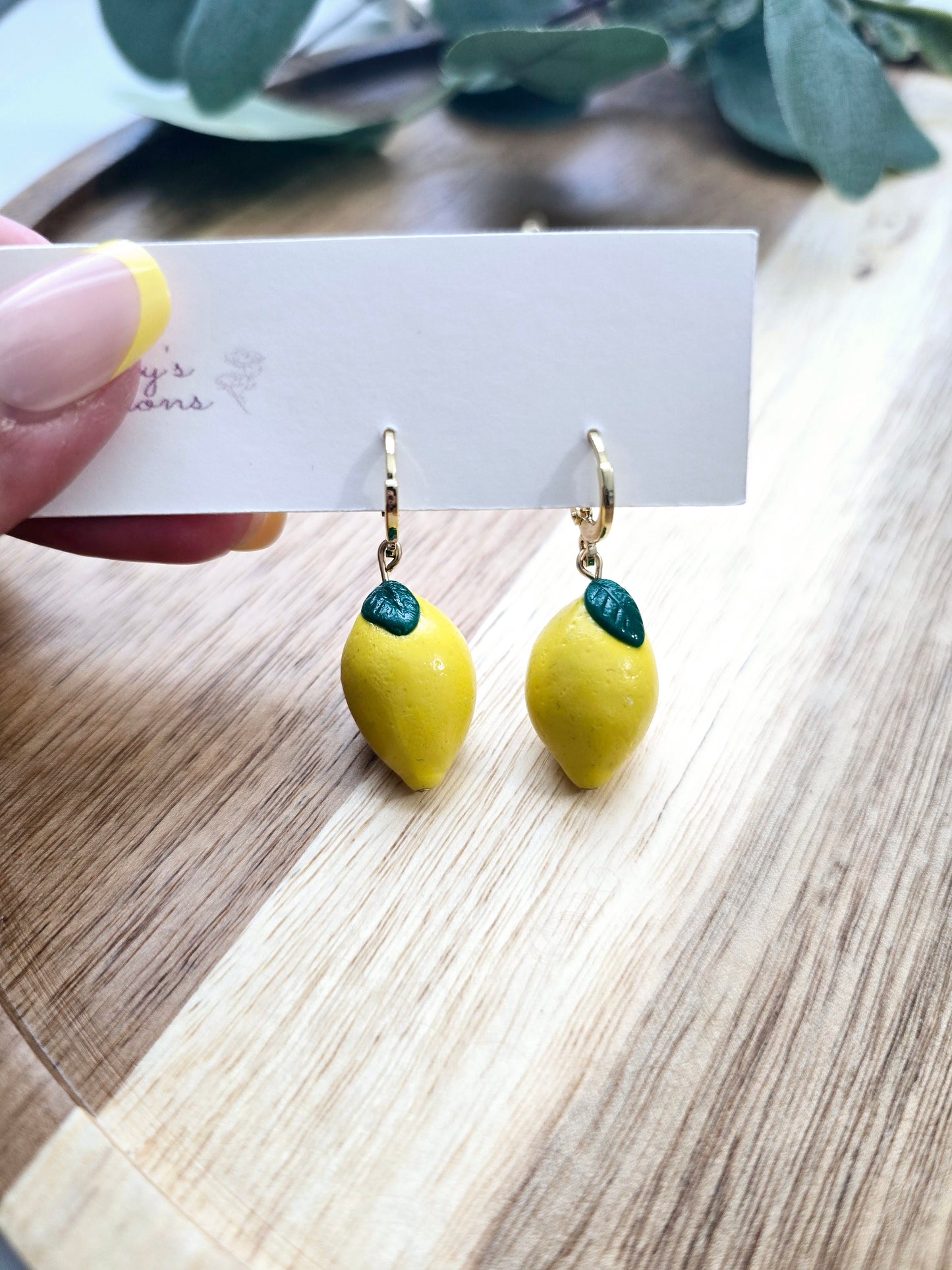 Lemon mini dangle earrings