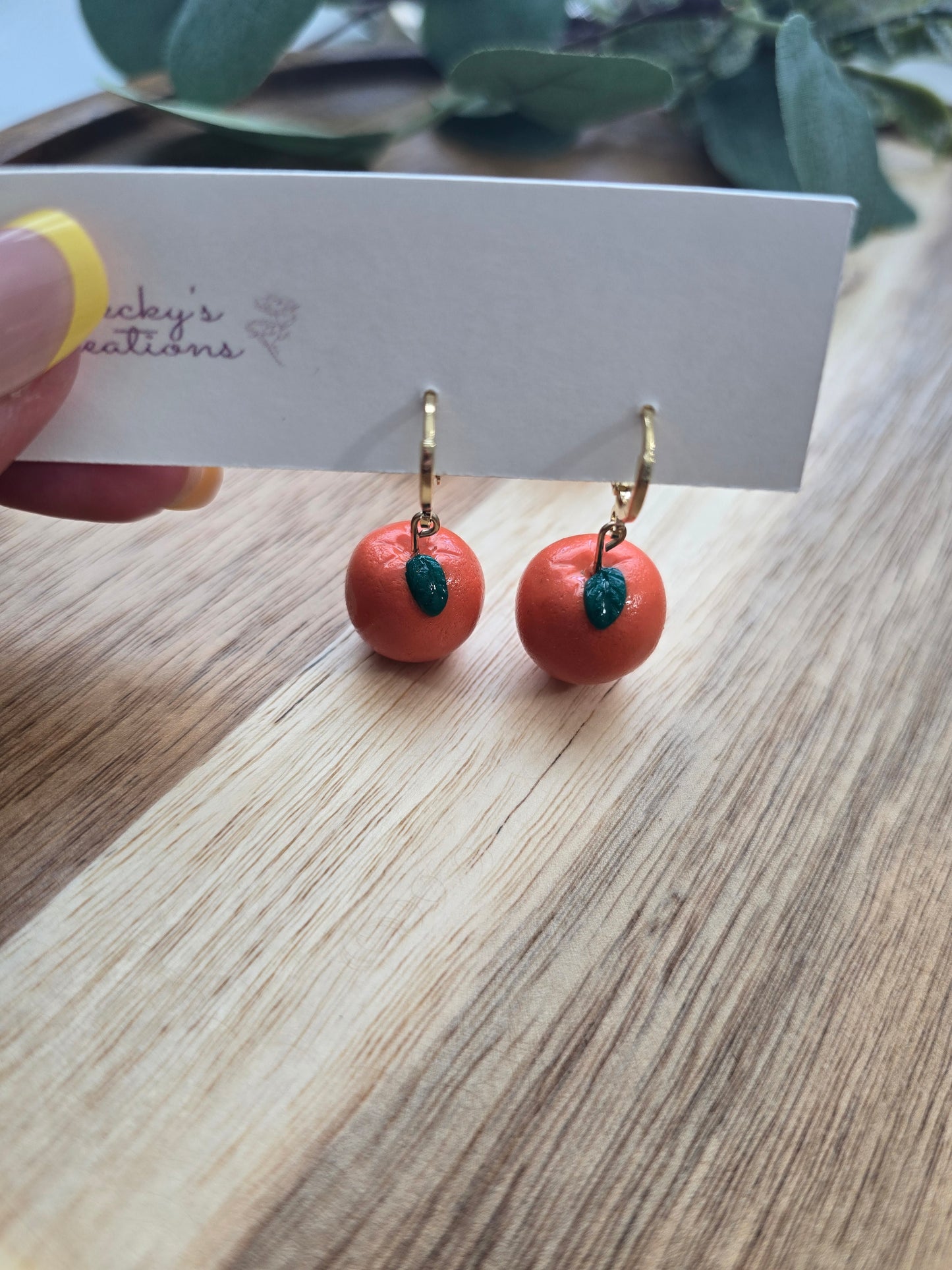 Orange mini dangle earrings