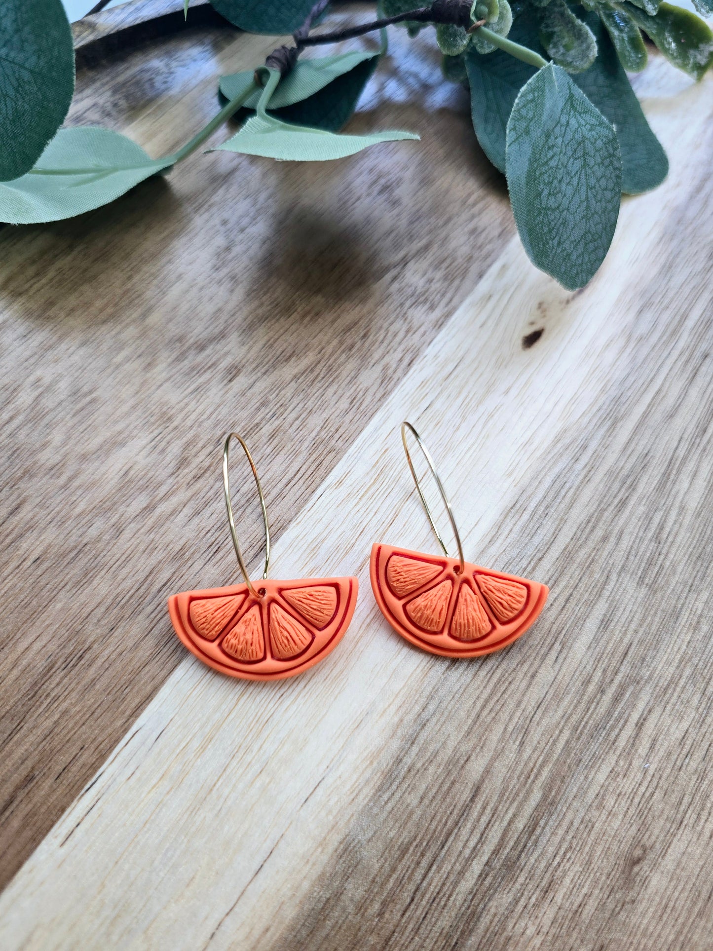 Fruit slices earrings with Hoops