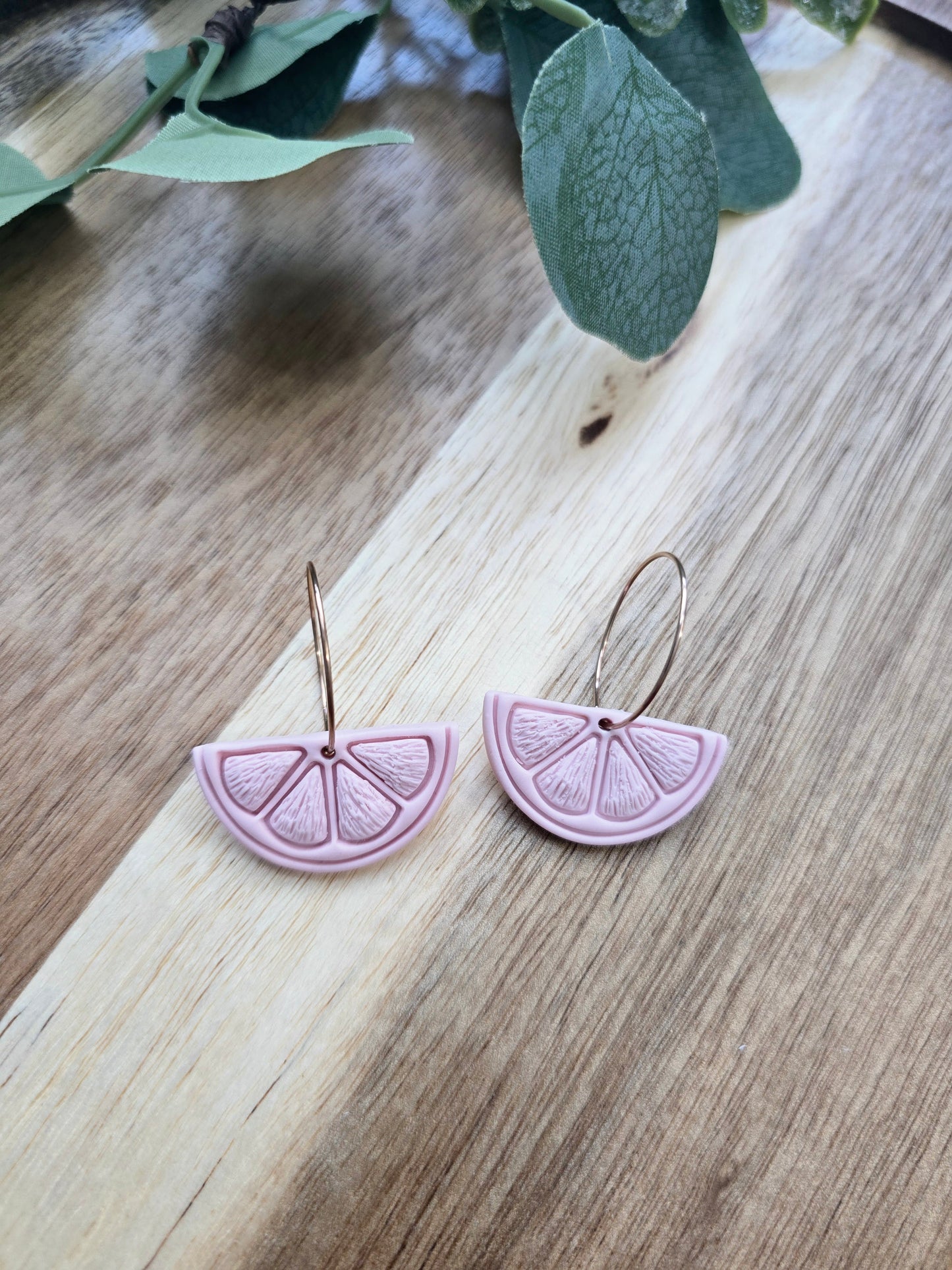 Fruit slices earrings with Hoops