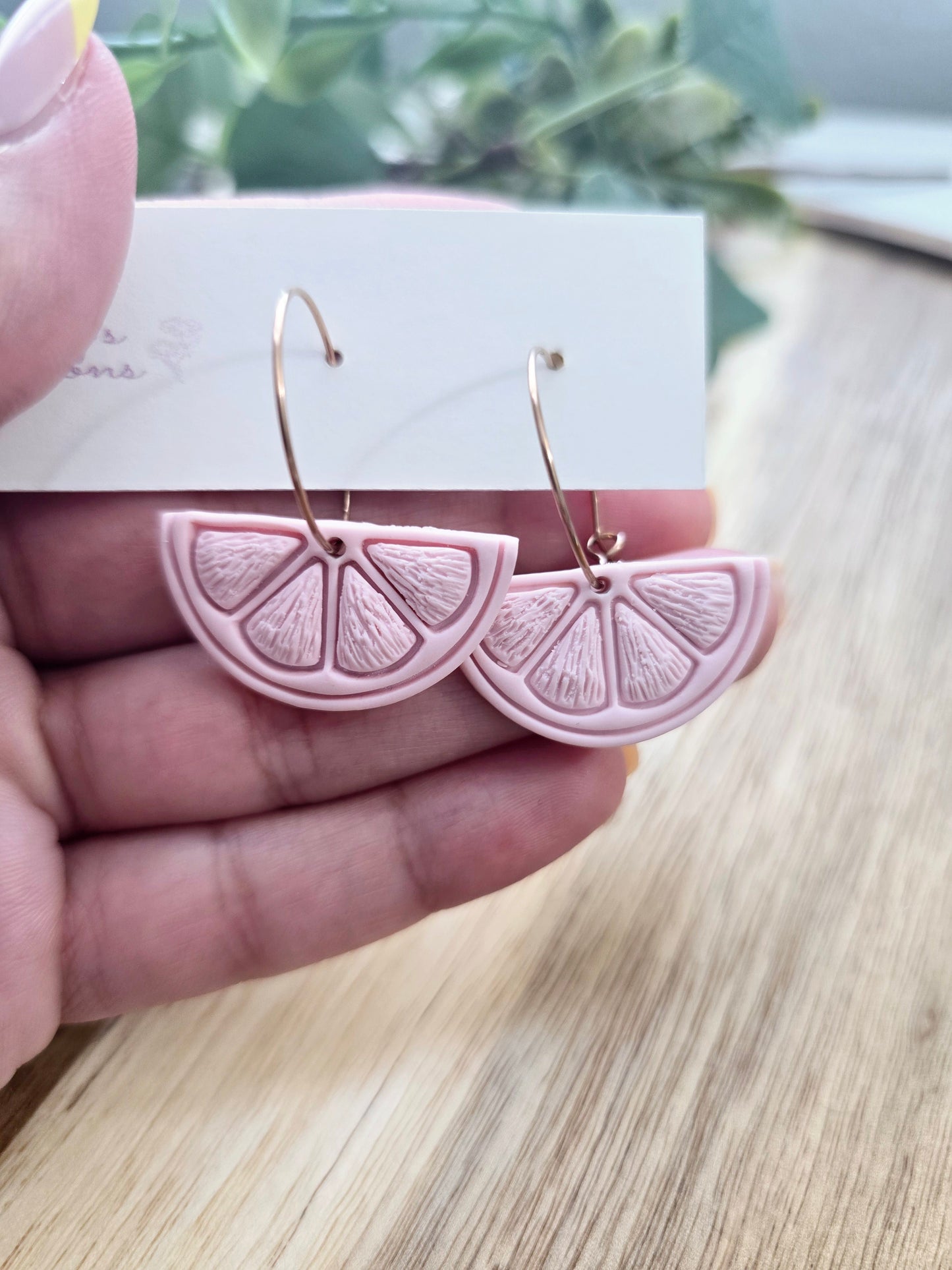 Fruit slices earrings with Hoops