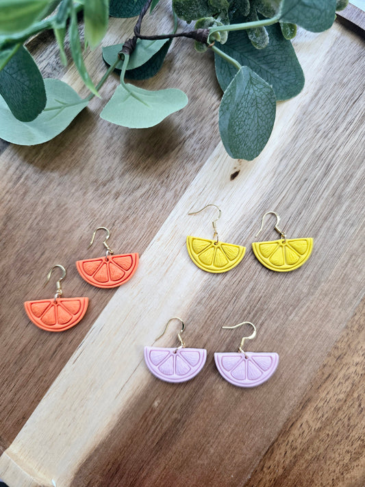 Fruit slices with hooks