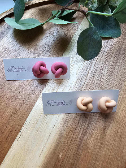 Large Knotted stud earrings