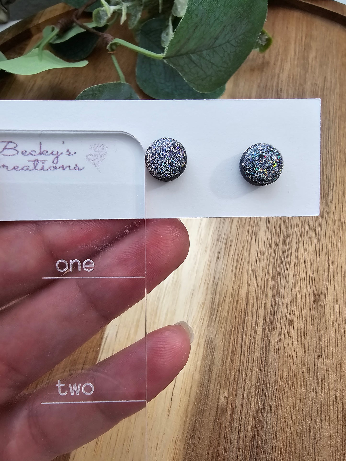 Mini round glitter stud earrings