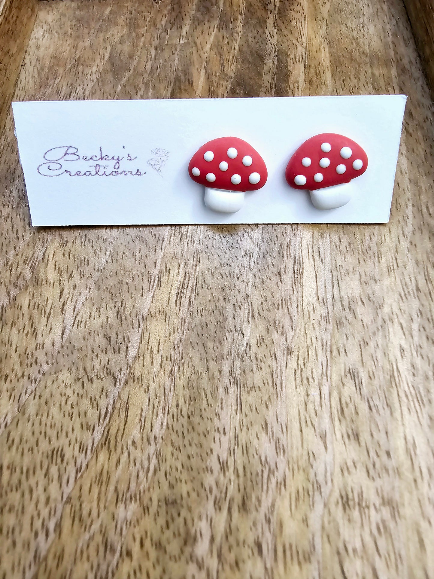 Mushroom stud earrings