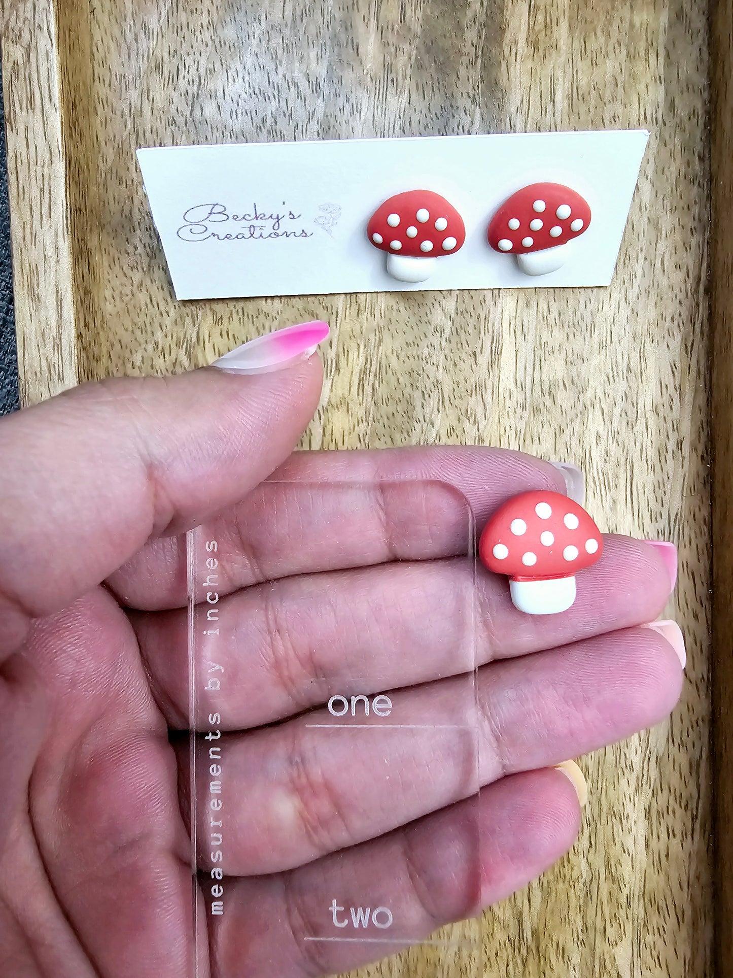 Mushroom stud earrings