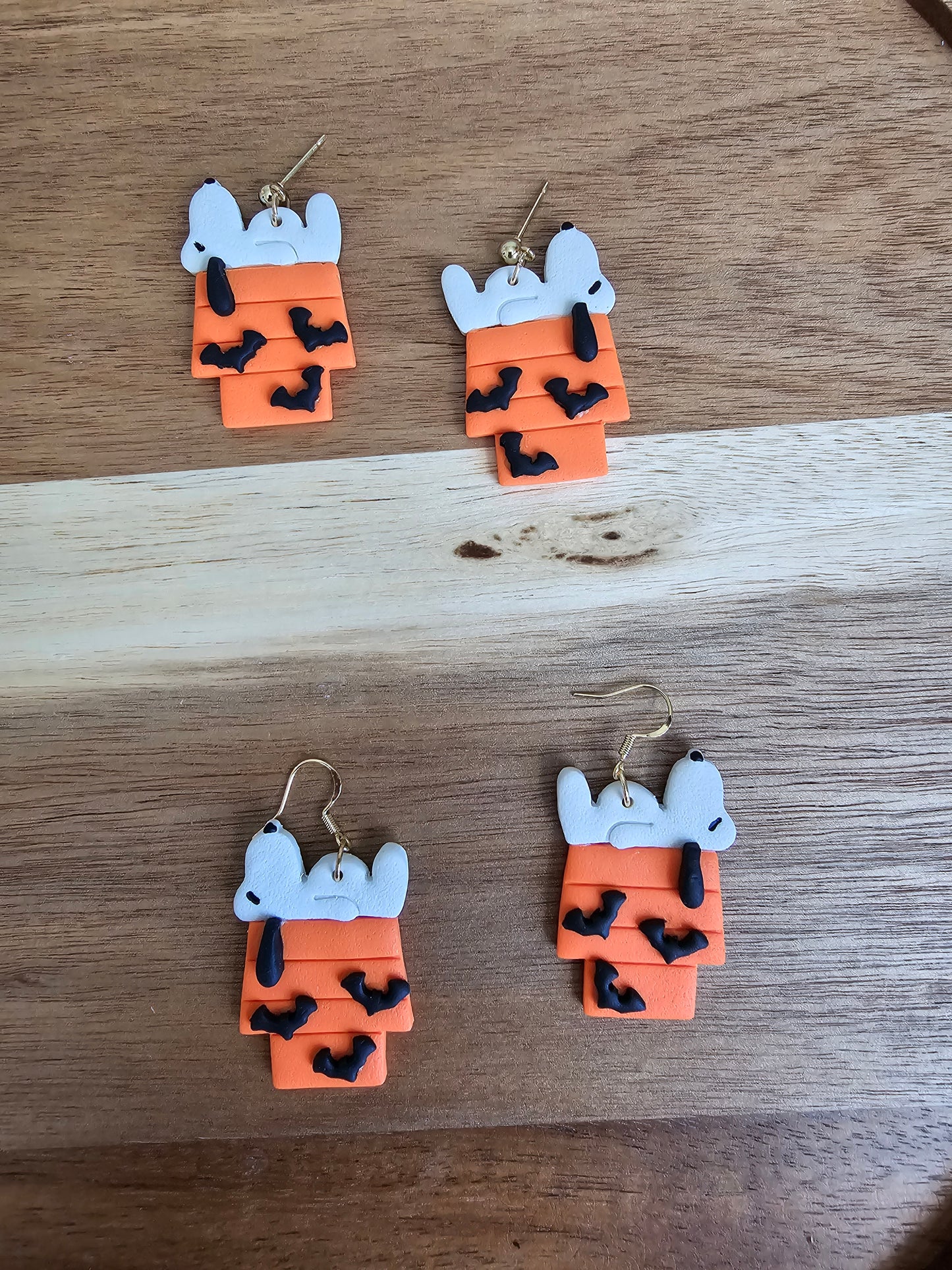 Dog and Halloween house earrings