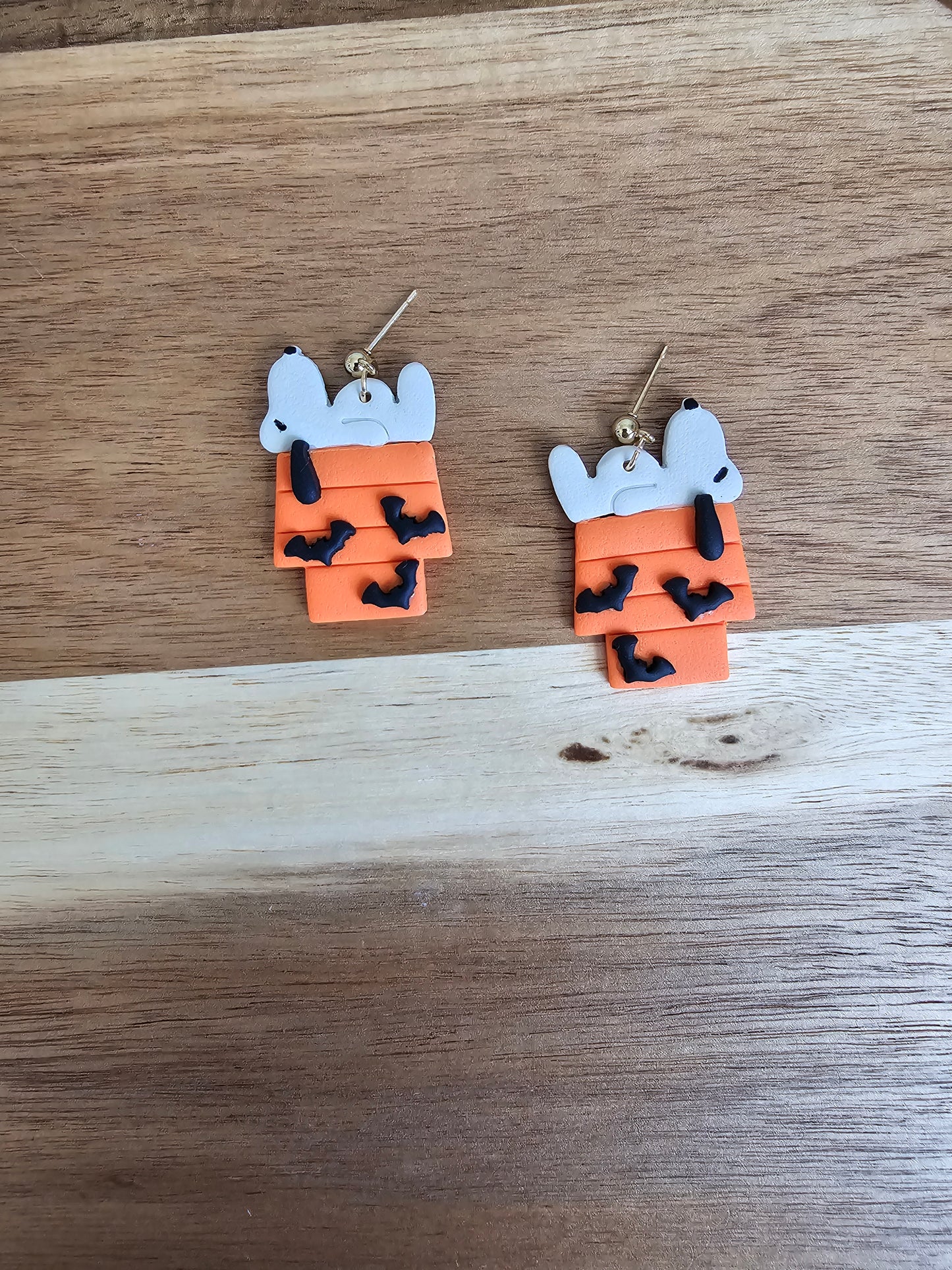 Dog and Halloween house earrings