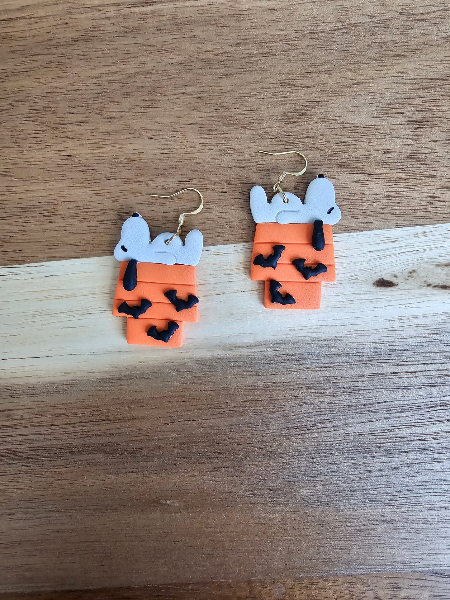 Dog and Halloween house earrings