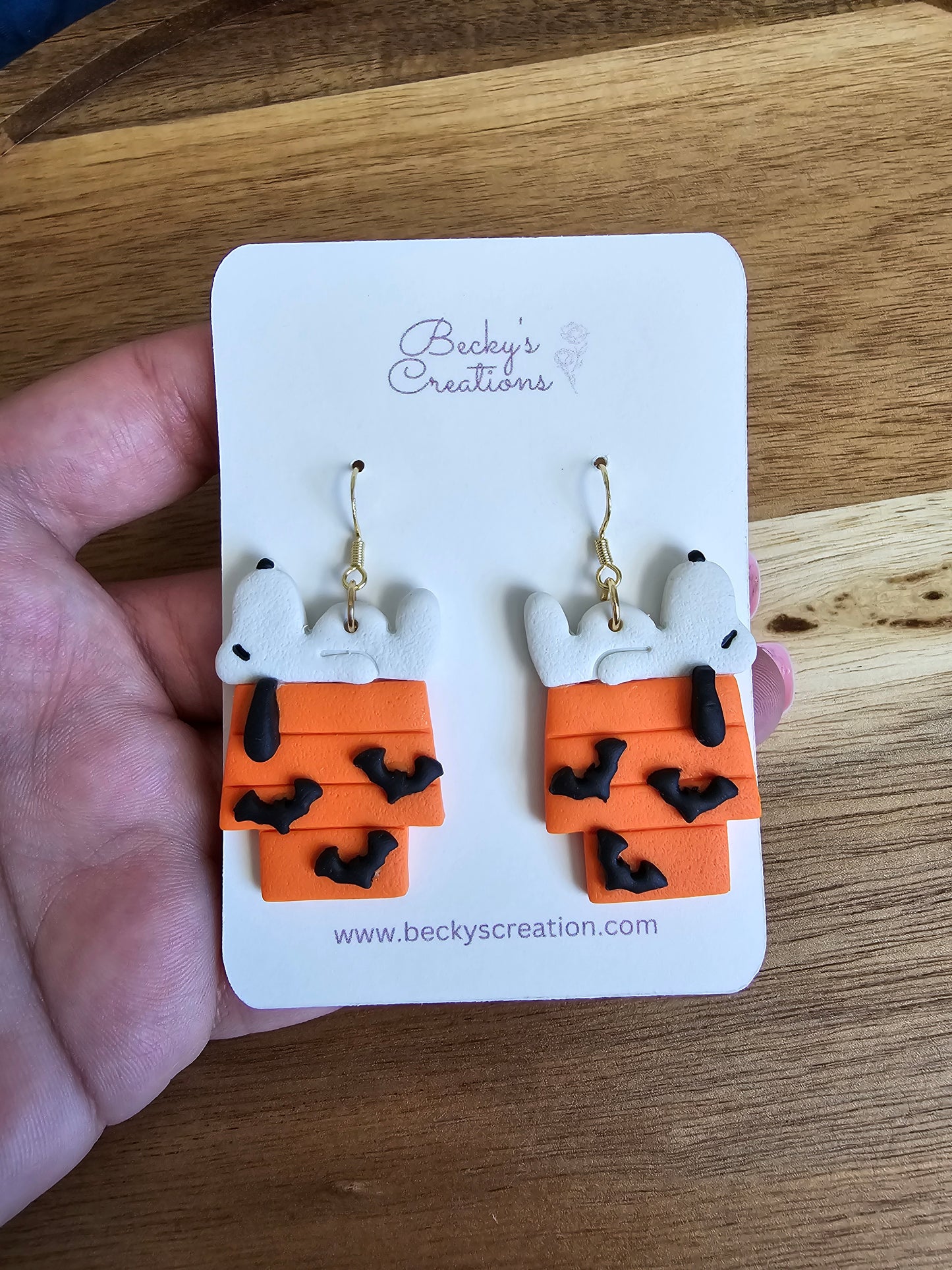 Dog and Halloween house earrings