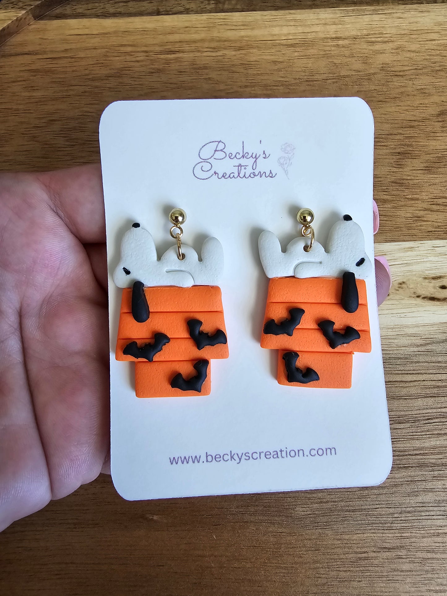 Dog and Halloween house earrings