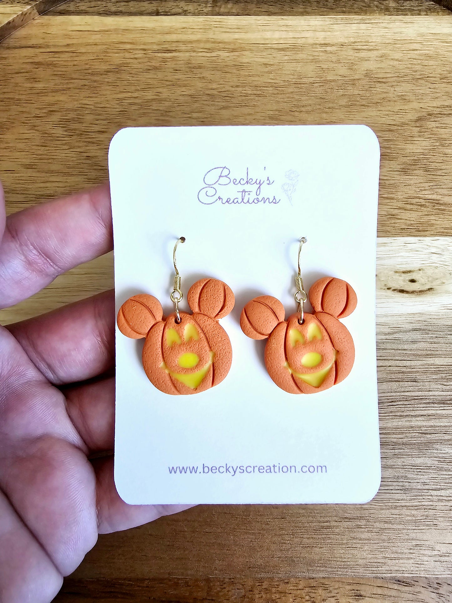 Mouse pumpkin earrings