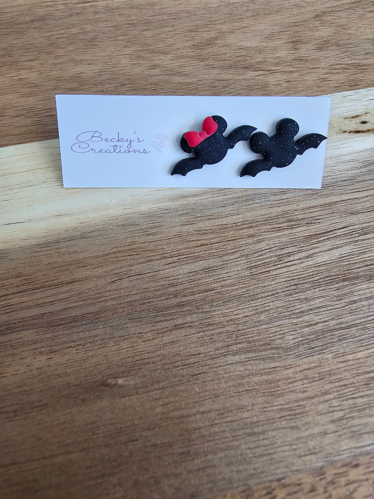 Mouse bat stud earrings