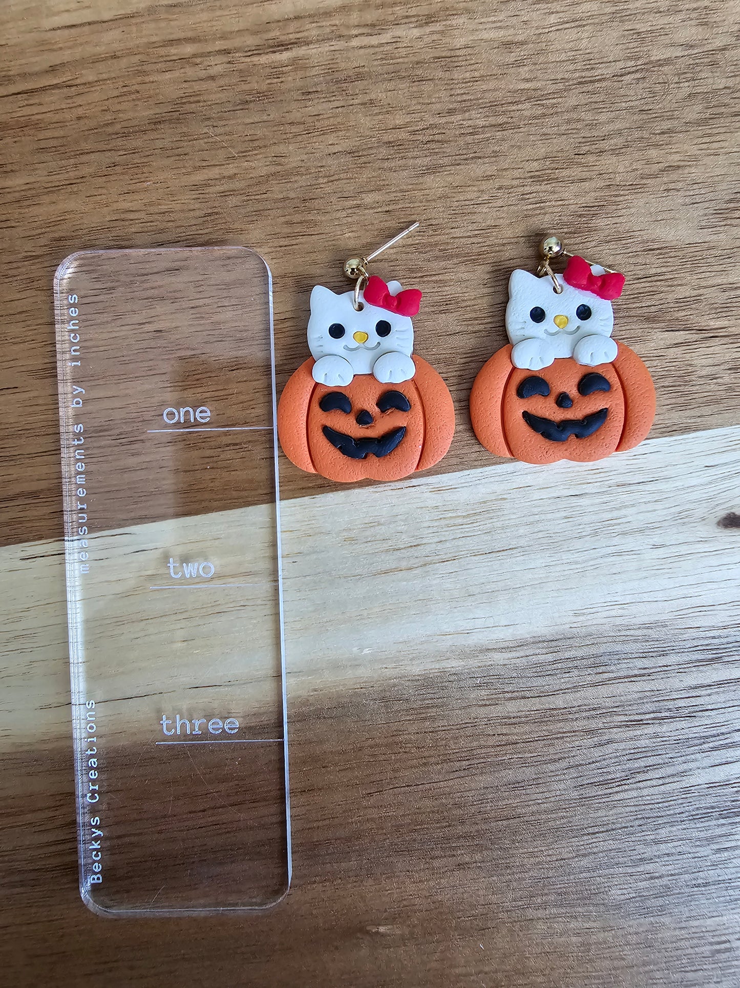 Cat and Pumpkin earrings