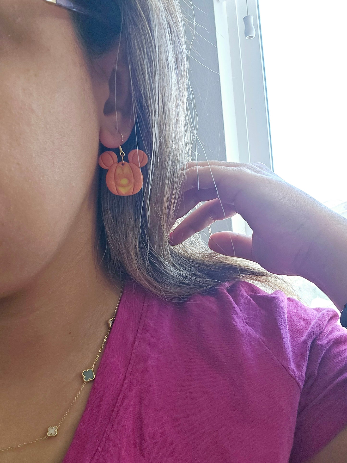 Mouse pumpkin earrings