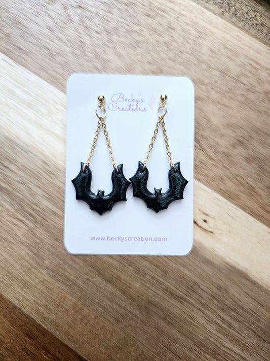 Bat dangle earrings