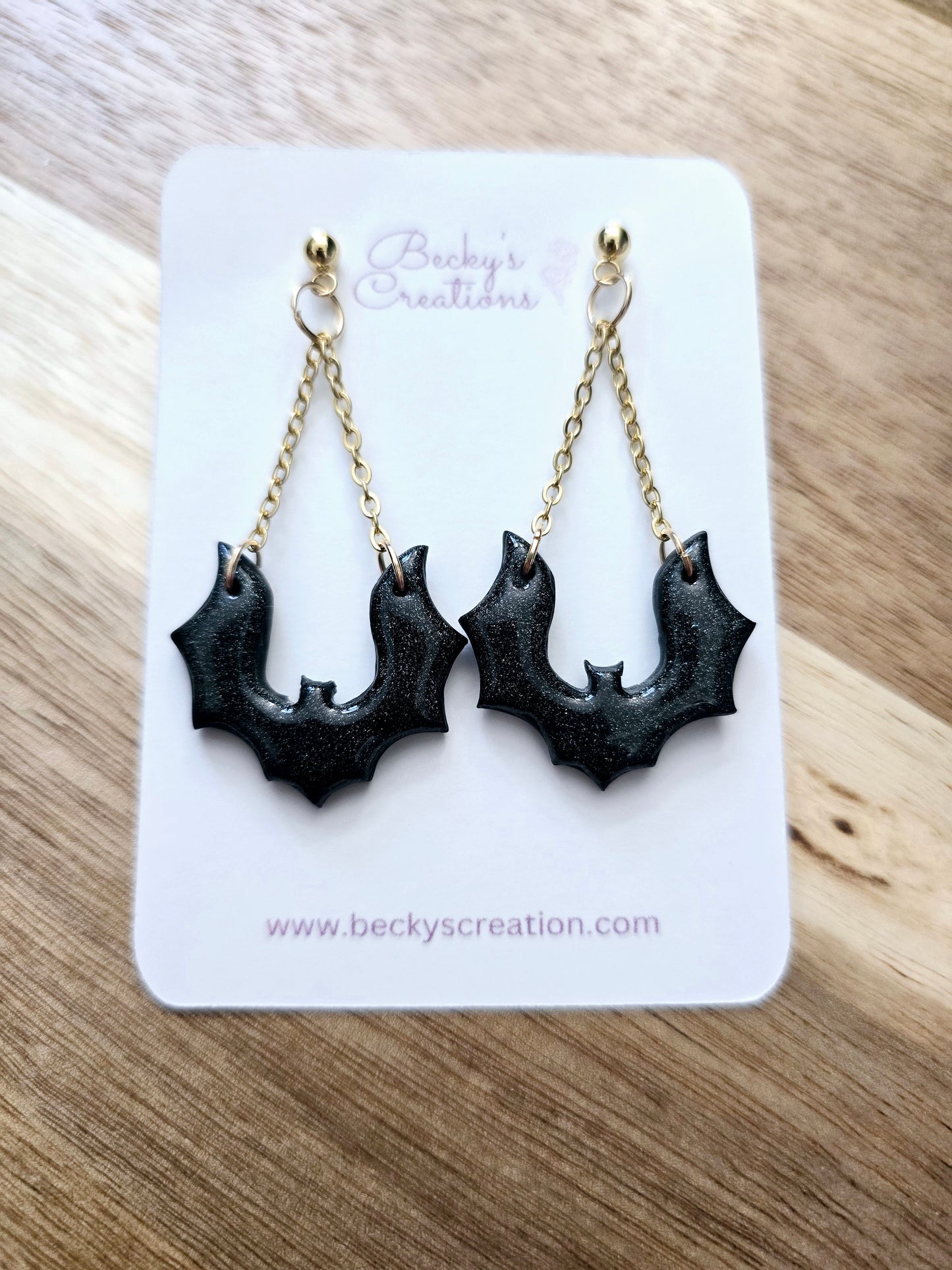 Bat dangle earrings