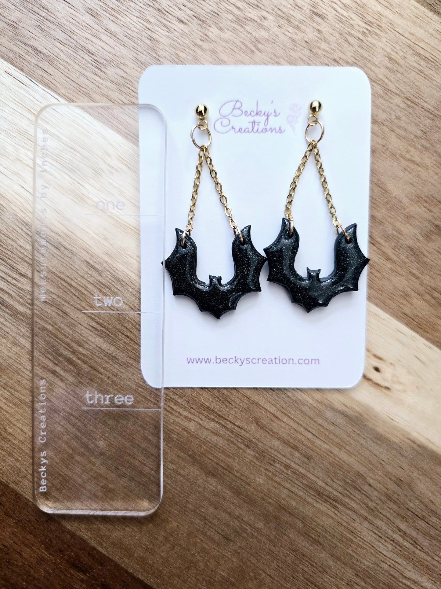 Bat dangle earrings